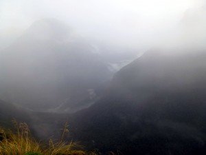 Looking down into Fiordland